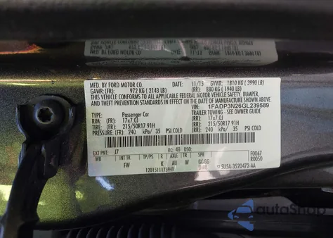 2016 Ford Focus Titanium from USA, damaged, VIN 1FADP3N26GL239589